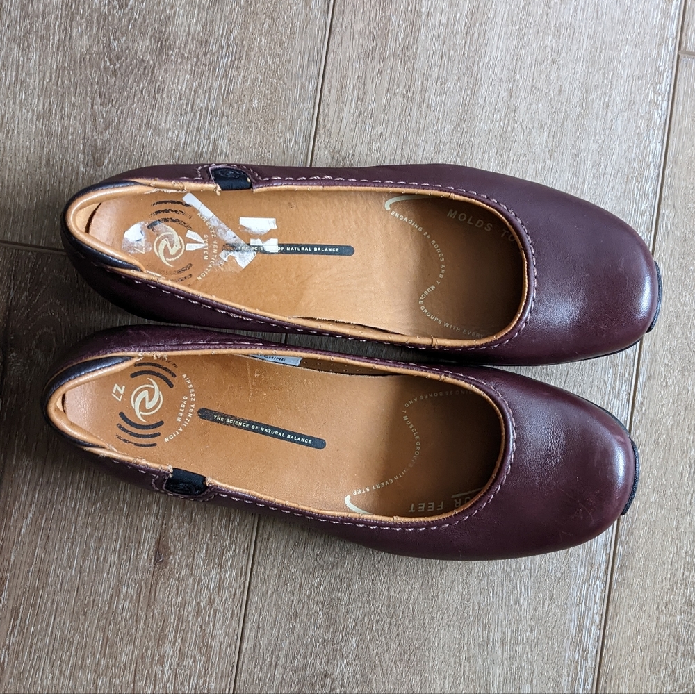 Aura Z7 Leather Shoes Burgundy Ballet shoes women's Size 9.5 - Picture 2 of 13